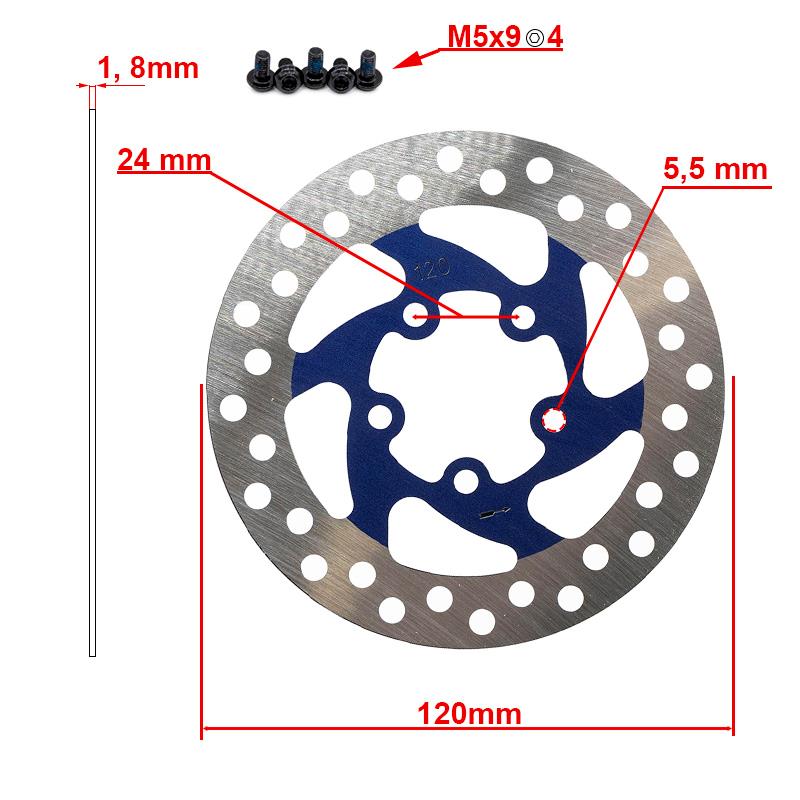 13969 Disque de frein 120mm 5H bleu – Image 1