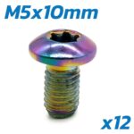 Boulon de disque de frein M5x10 multicolore - 12 pcs. - Vis bleue M5x10 pour disques de frein - 12 pcs.