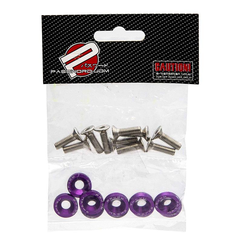 1962 Rondelle JDM violette avec vis M6x16 - 10 pcs – Image 1