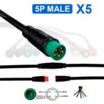 Connecteur étanche 8mm 5 broches - 5M - Connecteur étanche 8mm 5 broches - 5F – Image 4