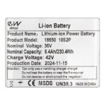 Batterie externe 36v 6.4 à / h – Image 2