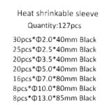 Thermorétractable noir pour Câble - 127 pcs.