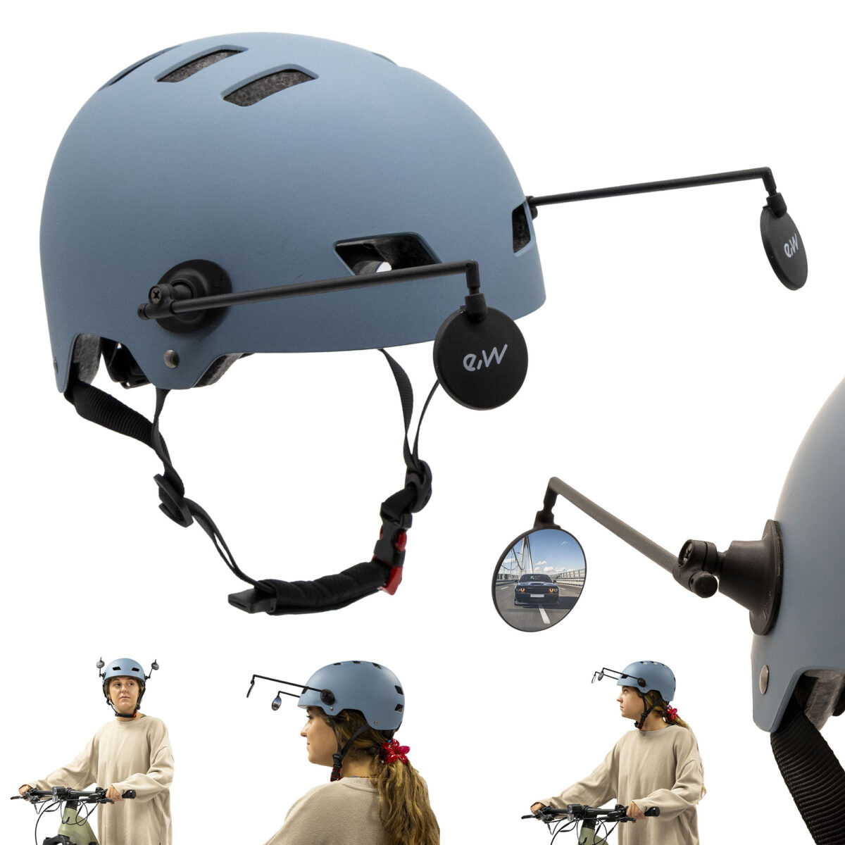 Rétroviseur latéral EWR002 pour casque – ajustable et amovible – Image 3