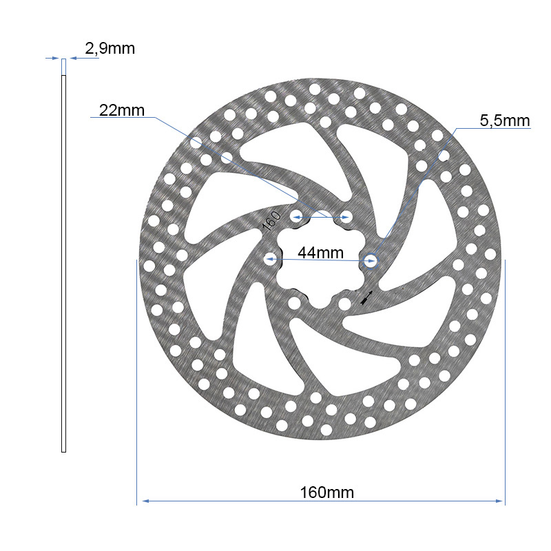 8435764434006_3-1 Disque de frein renforcé (2,9mm épaisseur) - 160mm - 6H – Image 1