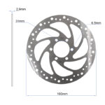 Disque de frein R6 160mm 6H argent - 48mm avec épaisseur 2,9mm – Image 3