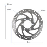 Disque de frein R6,2 140mm 6H argent - 48mm avec epaisseur 2,9mm – Image 2