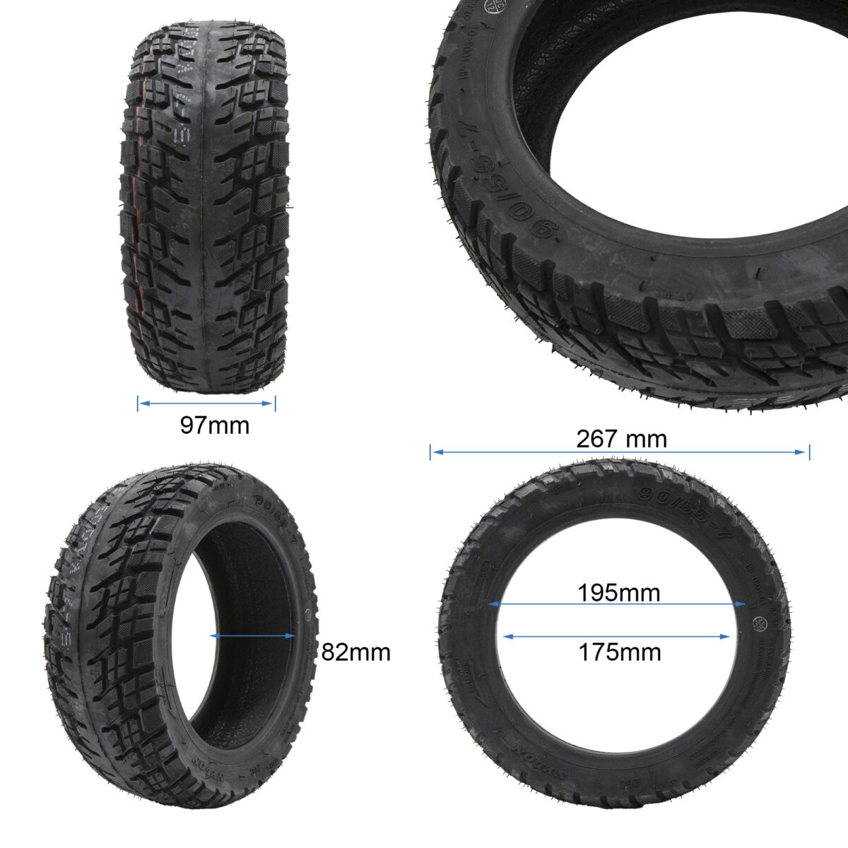Pneu tubeless off-road 90/55-7 rouge – Image 5