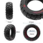Roue pleine 9x3-5,5 ligne rouge-noir [Amitor]
