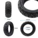 Pneu plein 10×3,0/255×80 (80/65-6) noire [Amitor]