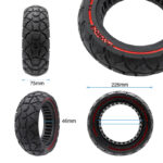 Pneu plein 10×3,0/255×80 (80/65-6) rouge [Amitor]