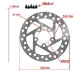 Disque de frein 120mm 5H argent pour Xiaomi M365, Essential, 1S, Pro/2 – Image 3