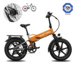 BRAVE vélo électrique FATBIKE Pliable Orange/Gris – Image 2