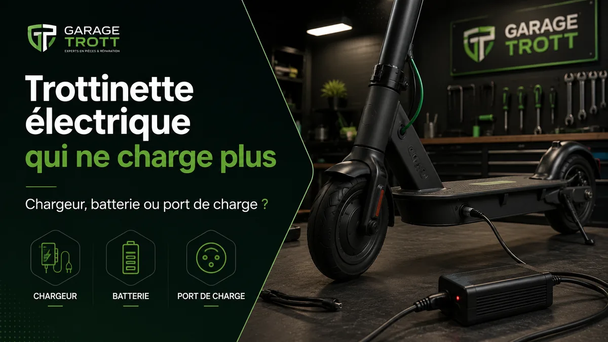 Trottinette électrique qui ne charge plus avec vérification du chargeur et du port de charge